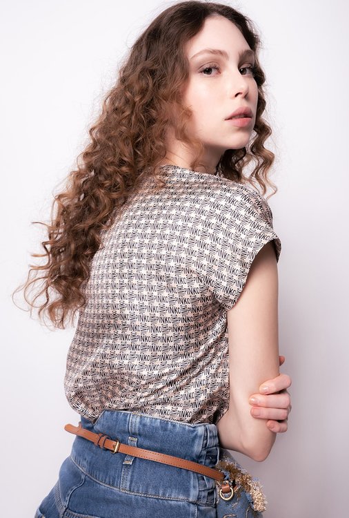 Pinko, Bílá barva Monogram halenka