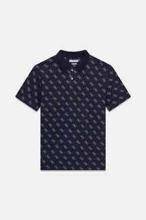 Jacquard polo triko Modrá barva Muži