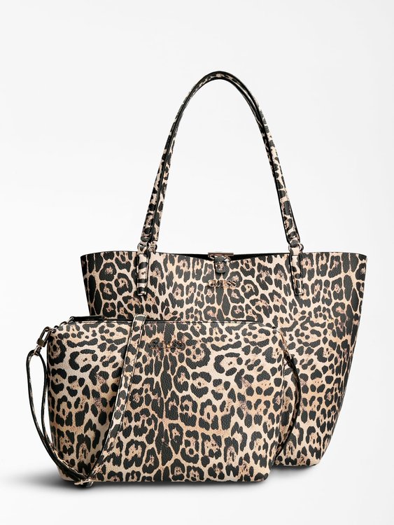 Guess – Alby shopper, Béžová, Černá barva