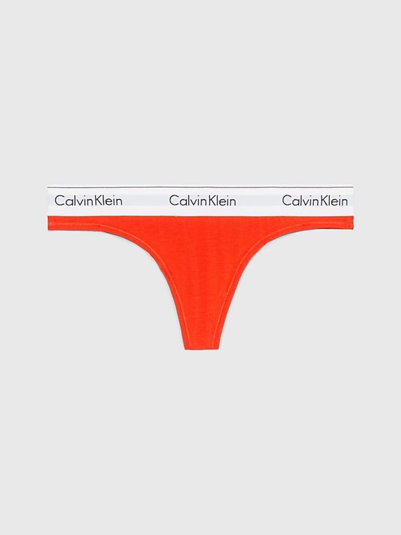 Calvin Klein Underwear – Modern Cotton tanga, Červená barva