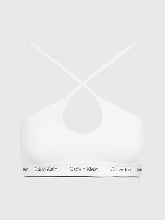 Calvin Klein Swimwear – CK Meta Legacy plavky Bralette, Bílá barva