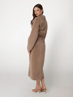 Luxusní Long Faux kabát, Hnědá barva, XS, S, M