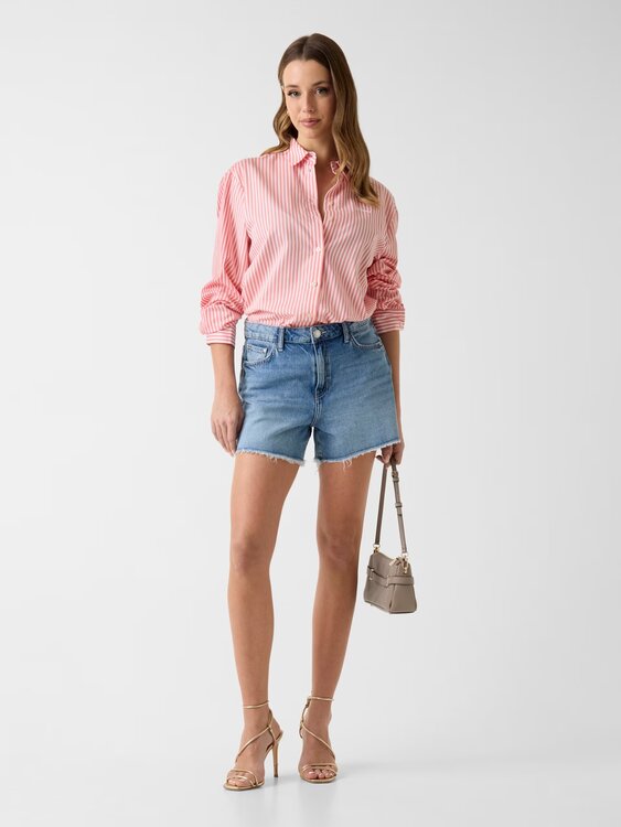 GUESS – Relaxed midi šortky, Modrá barva