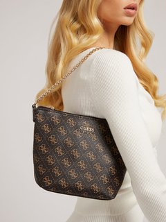 Guess, Černá, Hnědá barva Brenton 4G kabelka