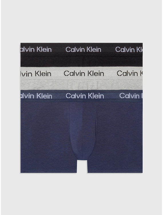 Calvin Klein Underwear – Stencil Logo Cotton boxery 3ks, Černá, Modrá, Šedá barva