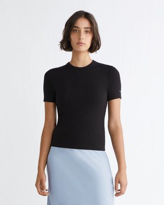 Calvin Klein – Modal Rib Triko, Černá barva