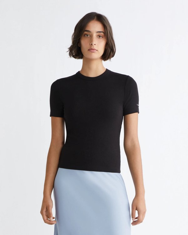 Calvin Klein – Modal Rib Triko, Černá barva
