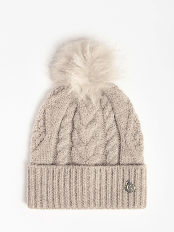 Guess – Pompom čepice, Hnědá barva