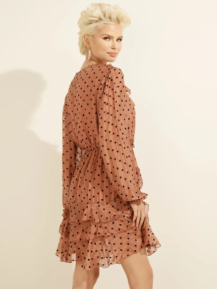 Guess, Hnědá barva Ramona šaty