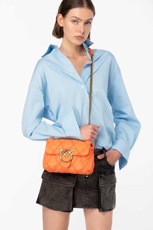 Luxusní Love Mini Puff kabelka, Oranžová barva, U