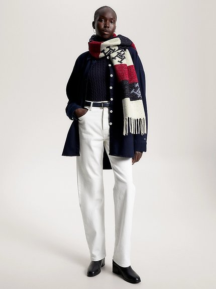 Módní Limitless Chic šála, Červená, Modrá barva, 2023