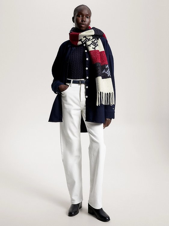 Módní Limitless Chic šála, Červená, Modrá barva, 2023