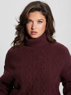 Luxusní Cable svetr, Bordó, Červená, Vínová barva, XS, S, M