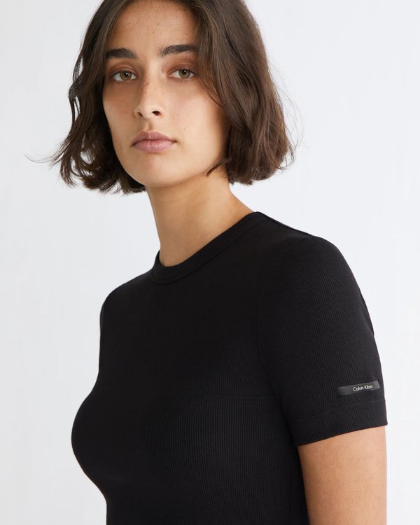 Módní Modal Rib Triko, Černá barva, 2024