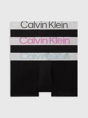 Calvin Klein Underwear – Reconsidered Steel boxery 3ks, Černá barva