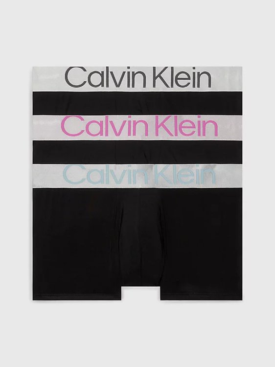 Calvin Klein Underwear – Reconsidered Steel boxery 3ks, Černá barva