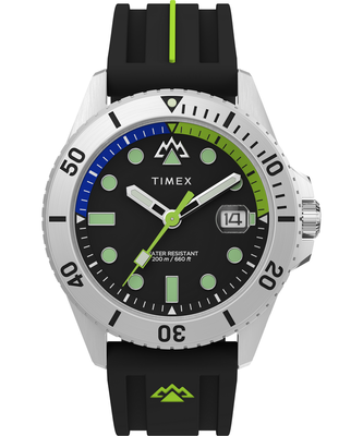 TIMEX – Freedive hodinky, Černá, Stříbrná barva