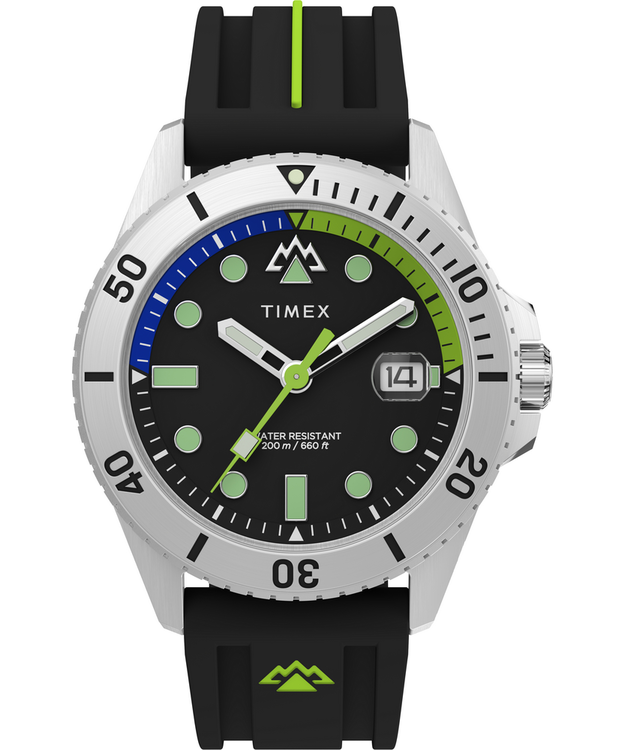 TIMEX – Freedive hodinky, Černá, Stříbrná barva