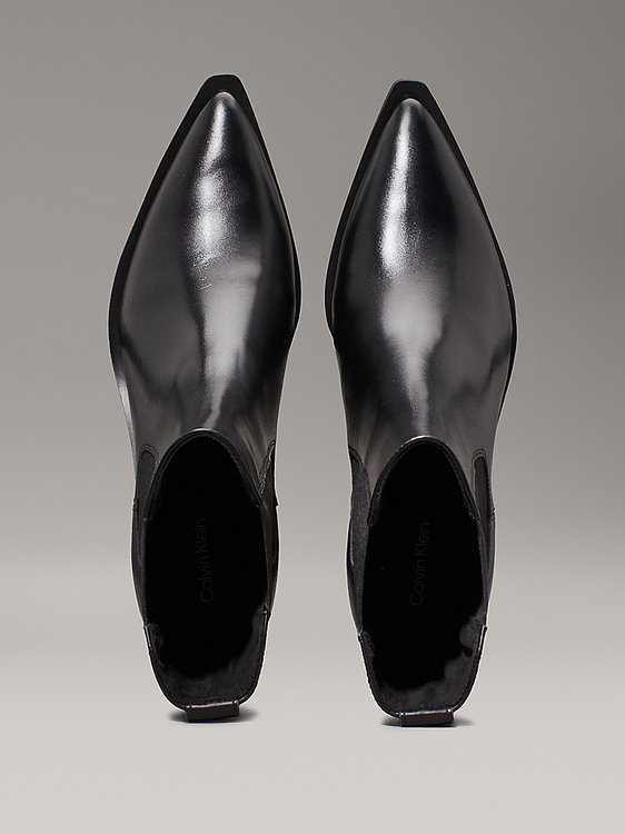 Módní Heel Cowboy kozačky krátké, Černá barva, 2024