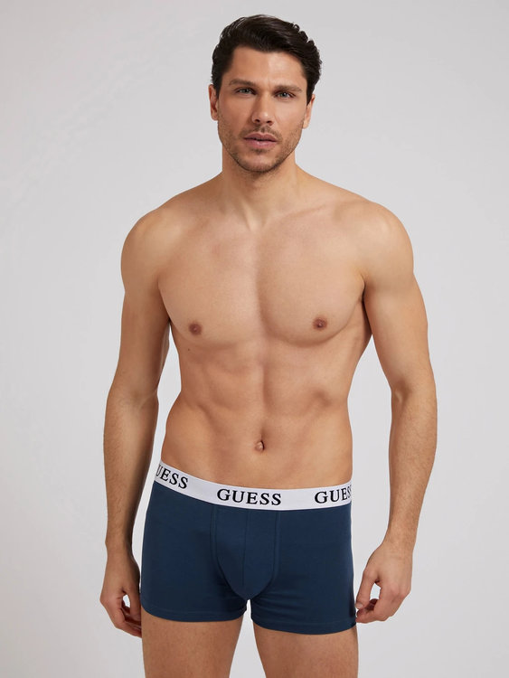 Guess, Modrá, Navy, Šedá barva Boxerky 3ks