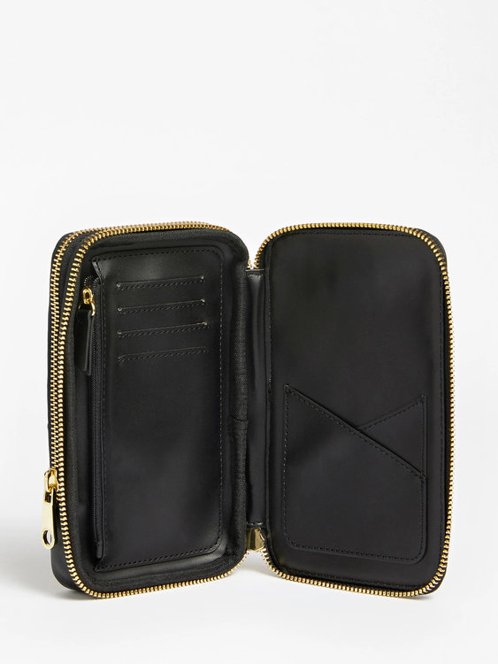 Módní Saffiano pouzdro na mobil, Černá barva, 2022