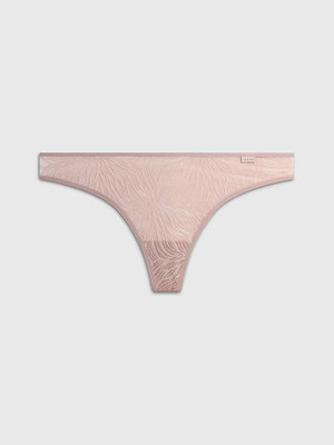 Calvin Klein Underwear – Sheer Marquisette tanga, Růžová barva