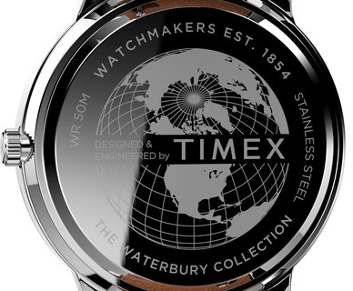 Waterbury hodinky Hnědá, Stříbrná barva Muži