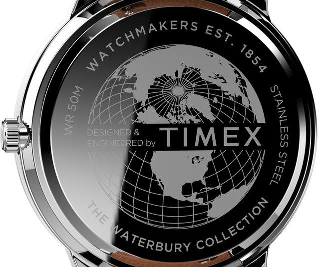 Waterbury hodinky Hnědá, Stříbrná barva Muži