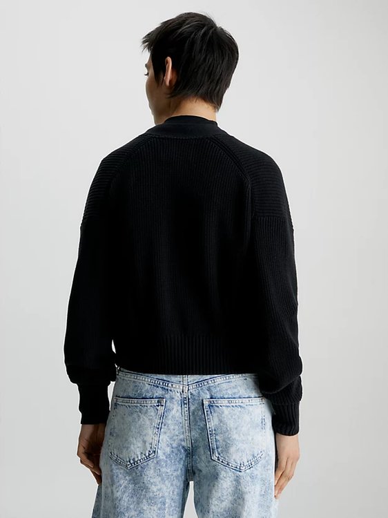 Label Chunky svetr – Calvin Klein Jeans, Černá barva Ženy