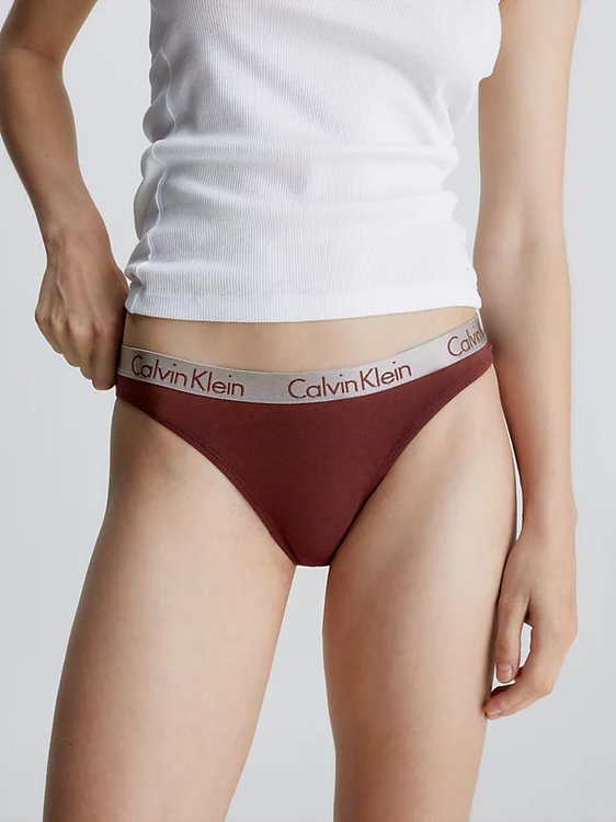 Radiant Cotton tanga 3ks – Calvin Klein Underwear, Černá, Modrá barva Ženy