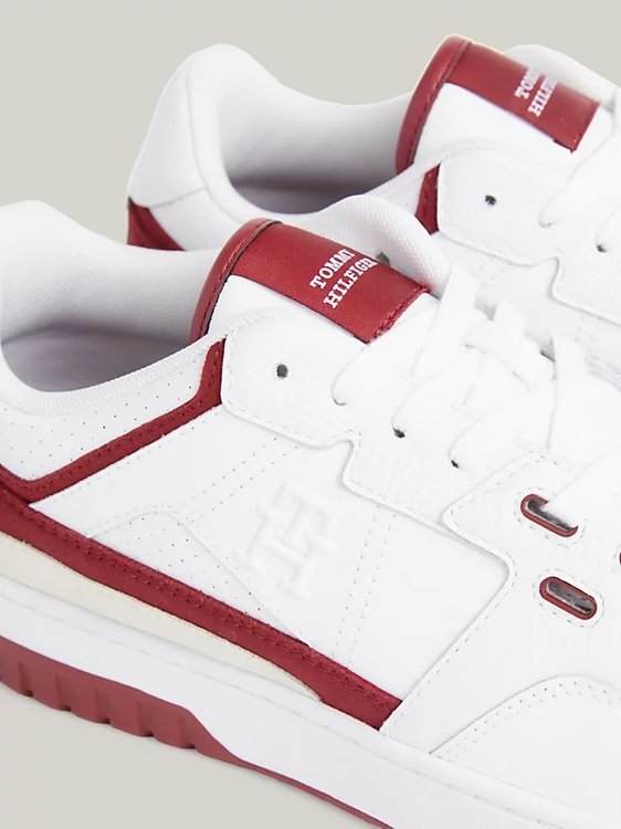 Luxusní TH Basket Street tenisky, Bílá, Vínová barva, 42, 43, 44