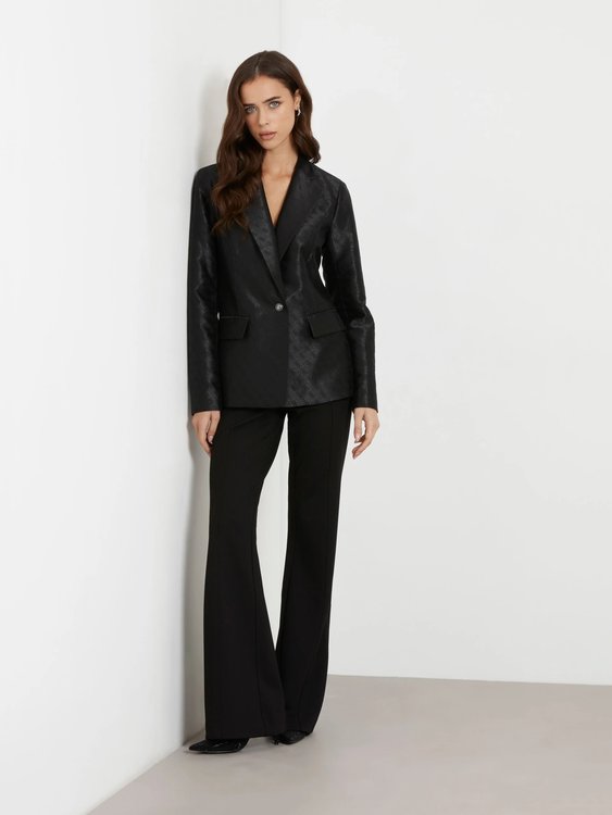 Módní Diletta Logo Sako, Černá barva, 2024