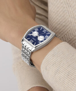 GUESS, Navy, Stříbrná barva Gabriel hodinky