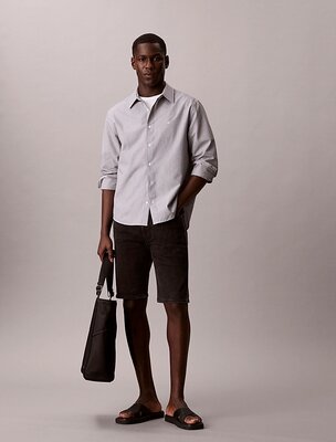 Calvin Klein Jeans – Slim essential šortky, Černá barva