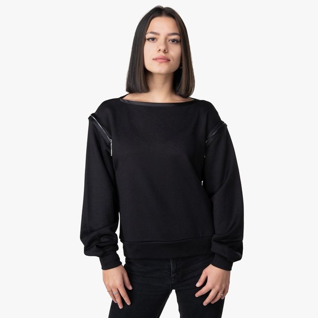 Módní Simona mikina, Černá barva, 2021, 2020