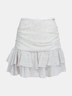 Luxusní Dots sukně, Bílá, Černá barva, XS, S, M, L