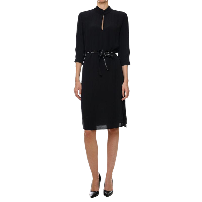 Luxusní Viscose šaty, Černá barva, 34