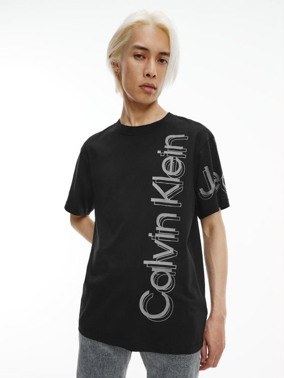 Calvin Klein Jeans – Vertical bold tričko, Černá barva