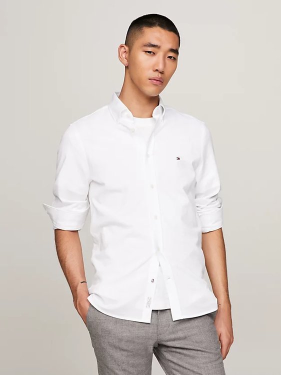 Tommy Hilfiger – 1985 Knitted košile, Bílá barva