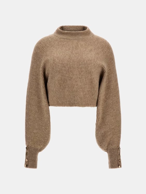 Luxusní Cross Back svetr, Hnědá barva, XS, S, M, L