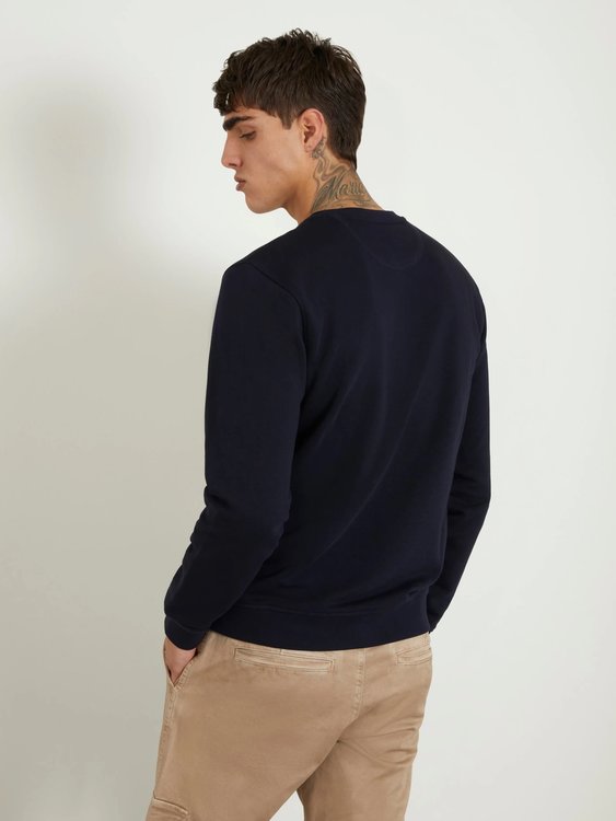 Embroidered logo mikina – GUESS, Modrá barva Muži