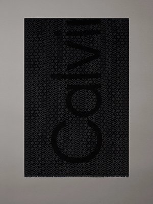 Calvin Klein Jeans – Fringes šála, Černá barva