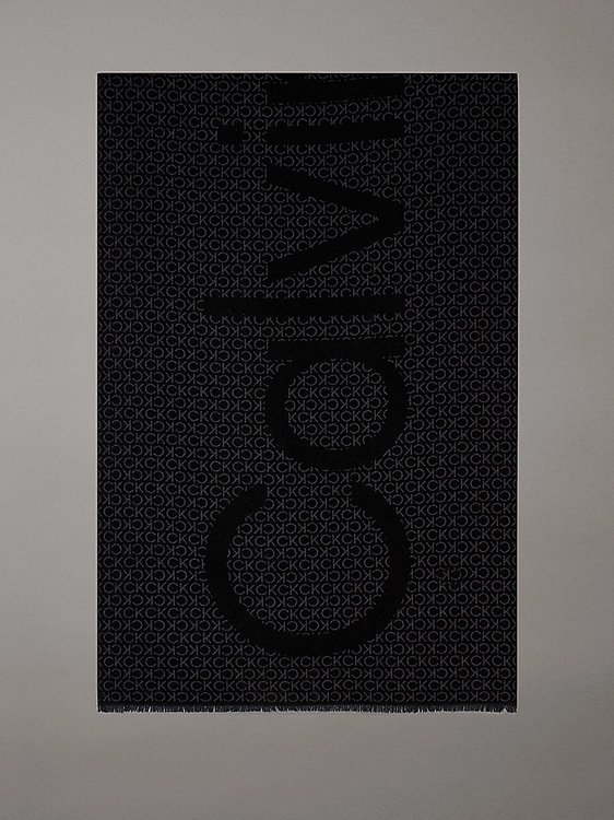 Calvin Klein Jeans – Fringes šála, Černá barva