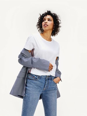 TH Signature Tape triko – Tommy Hilfiger, Bílá barva Ženy