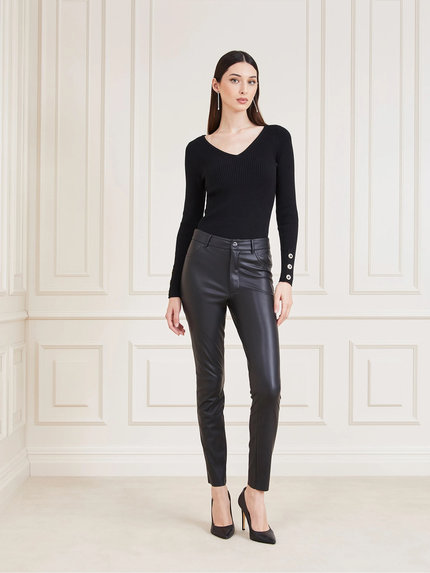 Módní Flora svetrový top, Černá barva, 2022