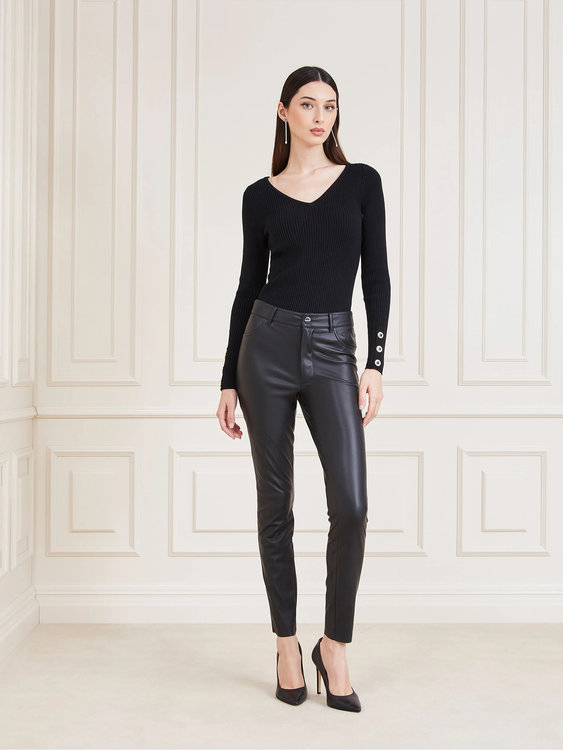 Módní Flora svetrový top, Černá barva, 2022