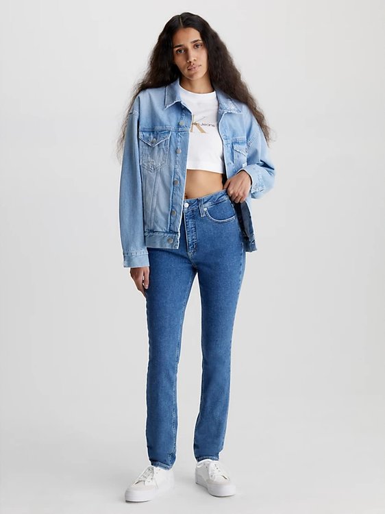 Módní High Rise Skinny jeany, Modrá barva, 2023