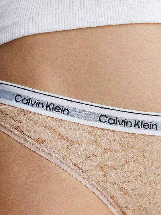 Luxusní Modern Logo Lace bikiny 3ks, Béžová, Modrá barva, XS, S, M, L