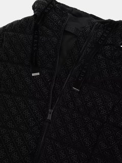 Luxusní 4G Logo Hooded Puffa bunda, Černá barva, XS, S, M, L