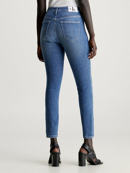 Módní High Rise Super Skinny jeans, Modrá barva, 2024